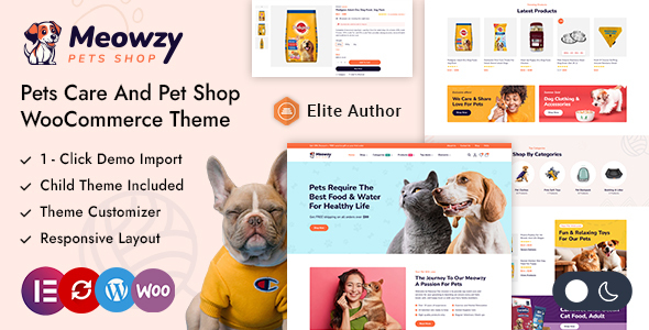 Meowzy – Pets Care & Pet Shop WordPress Theme