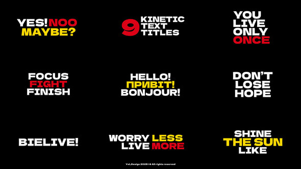 Kinetic Text Animation | AE Titles template preview
