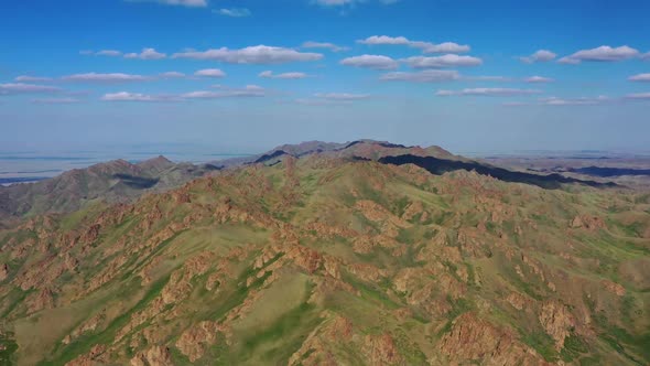 Aerial View of Mountains in Yol Valley Mongolia alt