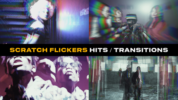 Scratch Flickers Hits and Transitions | After Effects Elements template preview