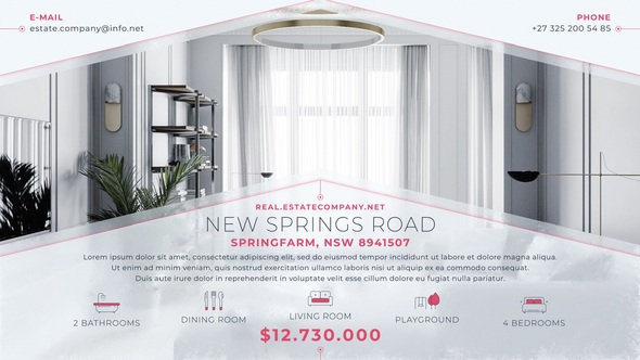 Real Estate Clean Slides Video Displays template preview