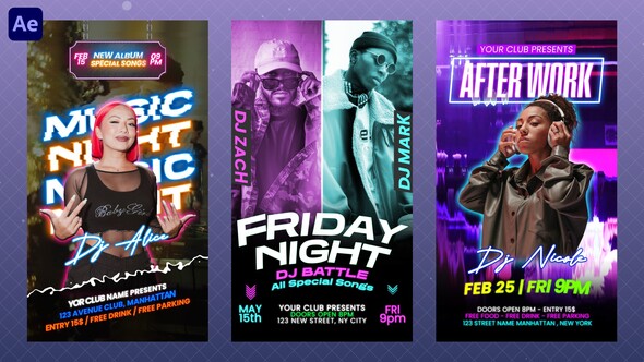 Night Club Party Flyers Openers template preview
