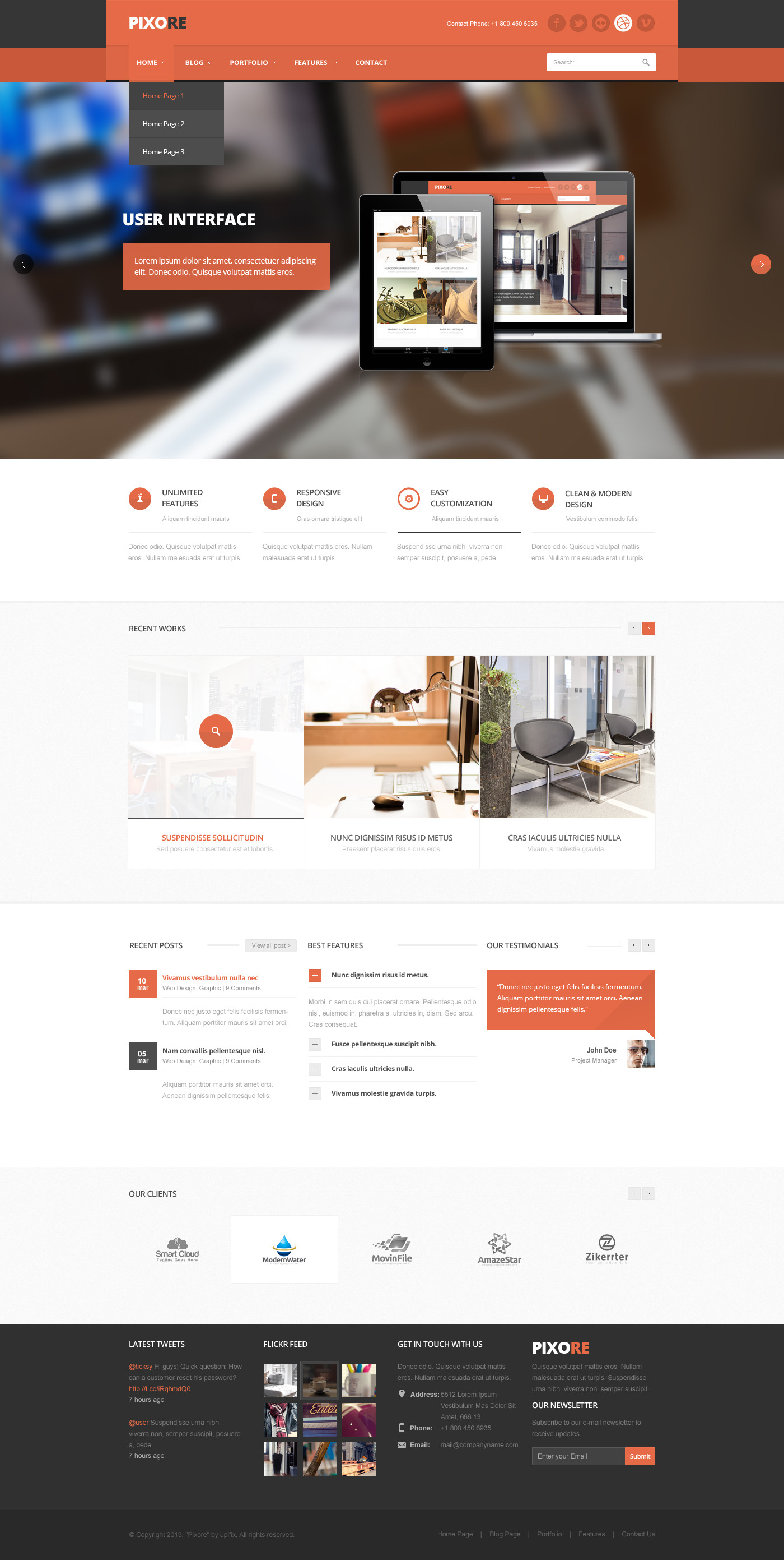 Pixore - clean and modern PSD template by upifix | ThemeForest