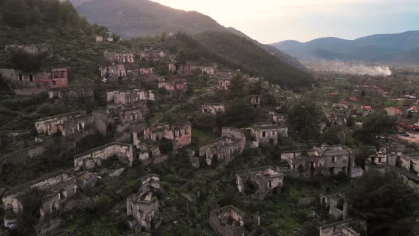 Sunset Over Abandoned Town