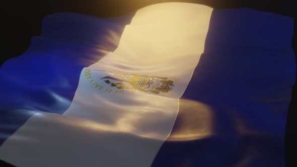 El Salvador Flag Low Angle View