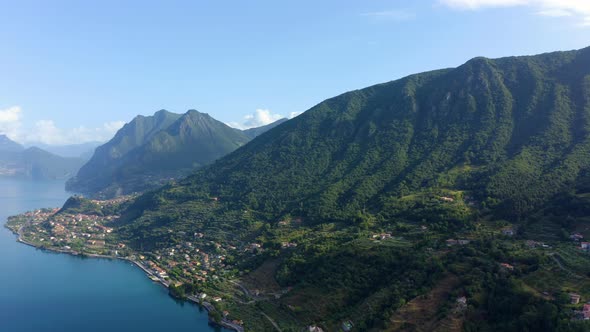Aerial view of Bardolino, Lake Garda, Italy.  alt