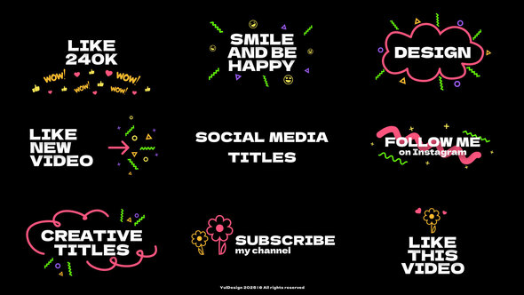 Social Media Titles | AE Titles template preview