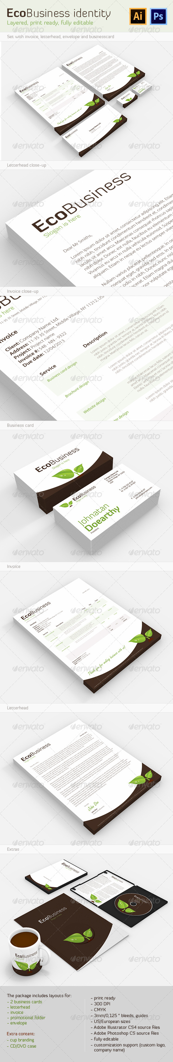 EcoBusiness Corporate Identity - Stationery Print Templates