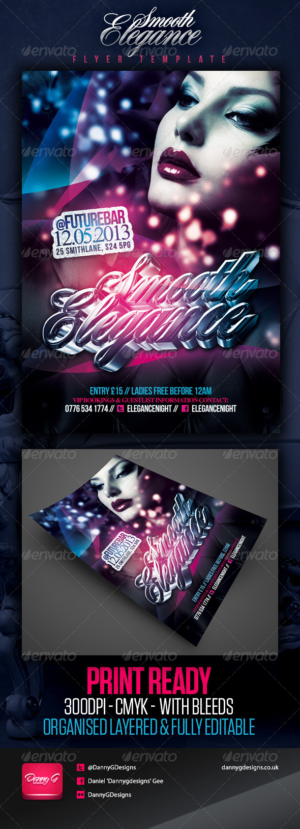 Smooth Elegance Flyer Template - Clubs & Parties Events