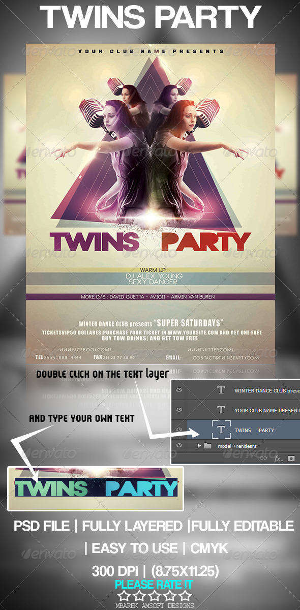 Twins Party Flyer - Clubs & Parties Events