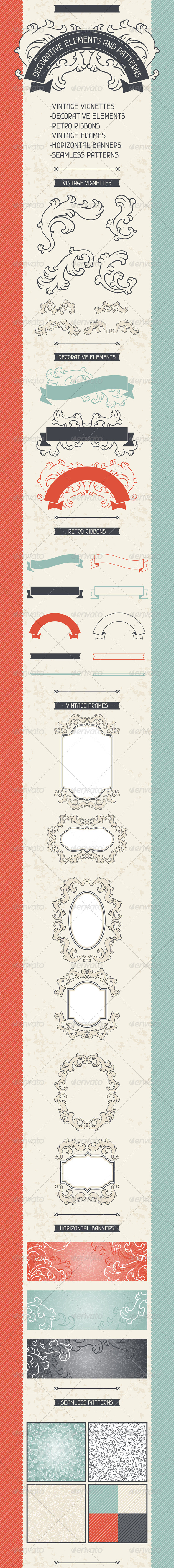 Decorative Elements and Patterns. - Decorative Vectors