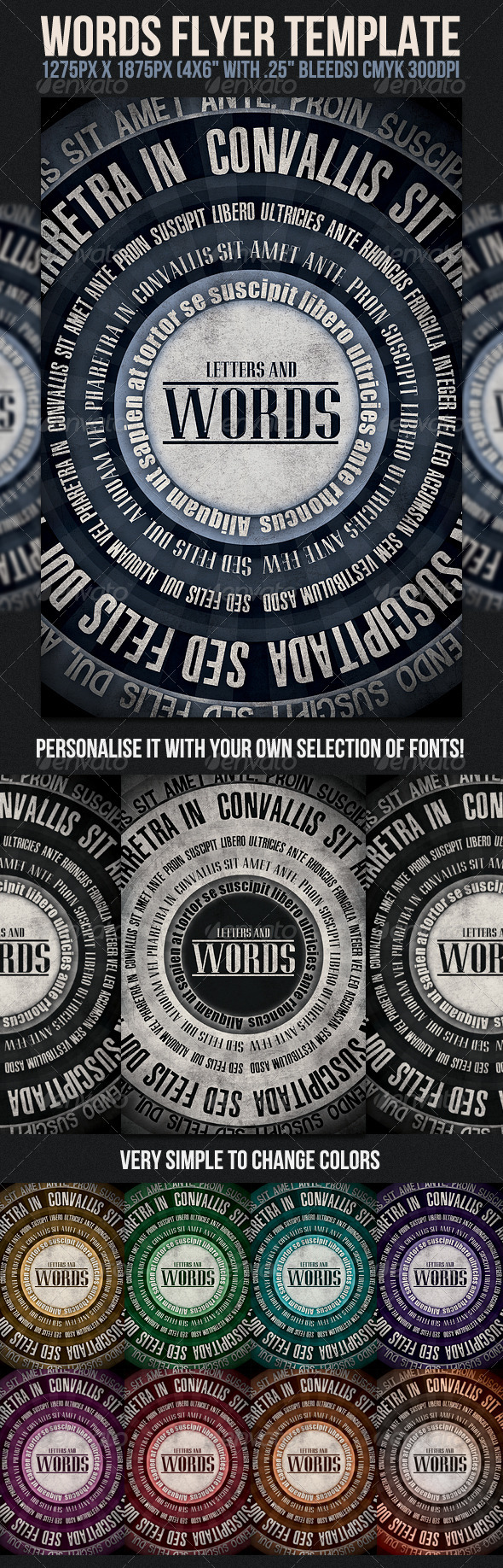 Words Flyer Template - Clubs & Parties Events