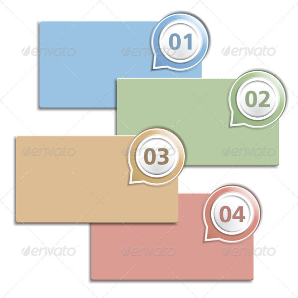 Four Banner with Numbers - Web Elements Vectors