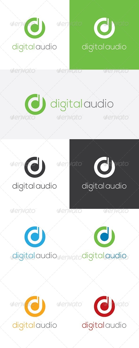 Digital Audio - Letters Logo Templates