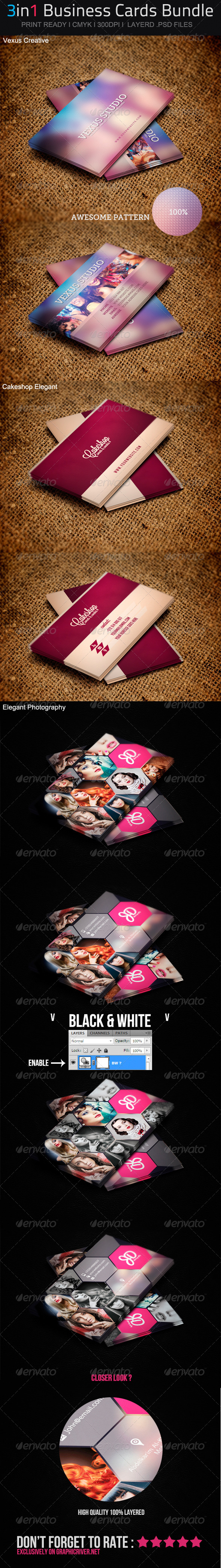 3in1 Business Cards Bundle 02 - Creative Business Cards