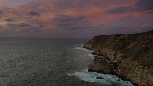 Bright Sunset Sky at Island Rock After the Sun Has Set at Kalbarri alt