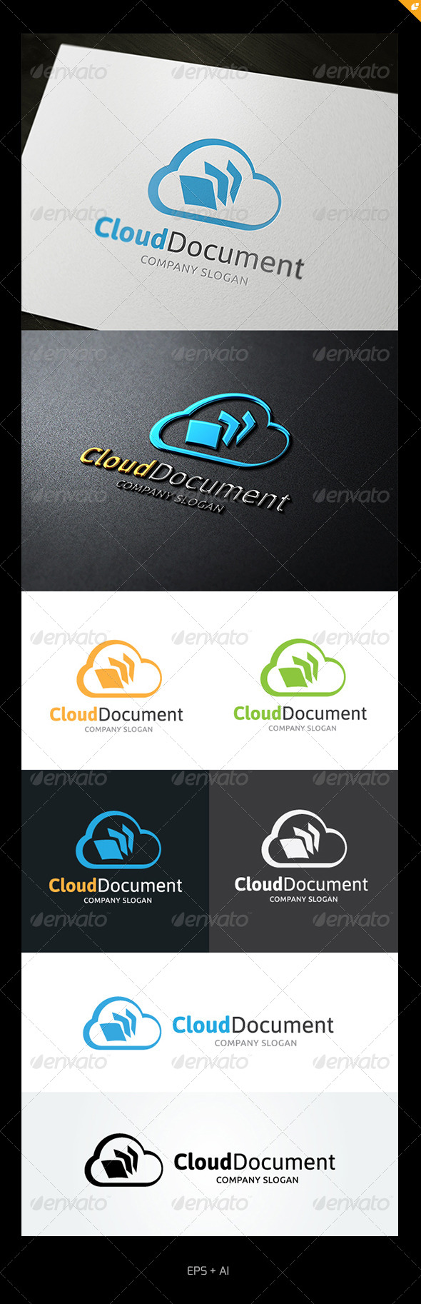 Cloud Document Logo - Nature Logo Templates