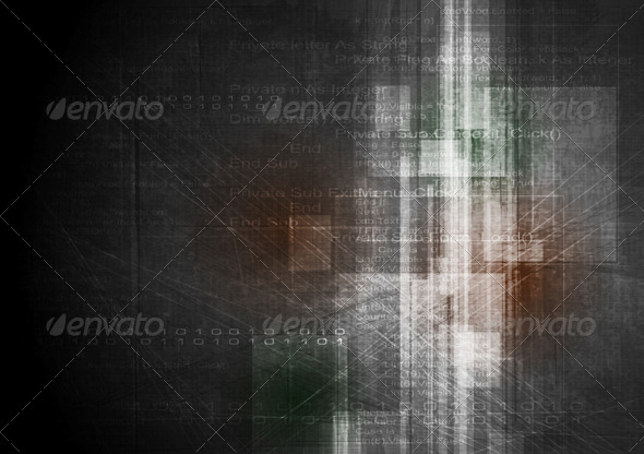 Dark Grunge Technology Design. Vector Template - Backgrounds Decorative