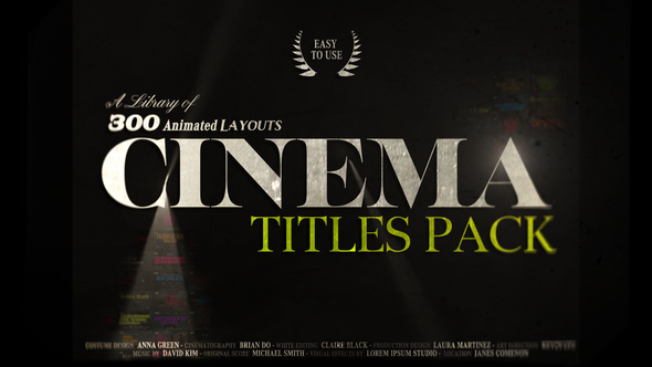 Cinematic Movie Titles Pack For After Effects: 300 Unique & Responsive Film Typography Layouts Titles template preview