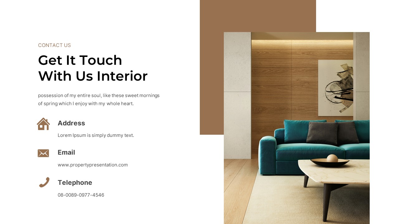 Minimalist Interior Design PowerPoint Template, Presentation Templates