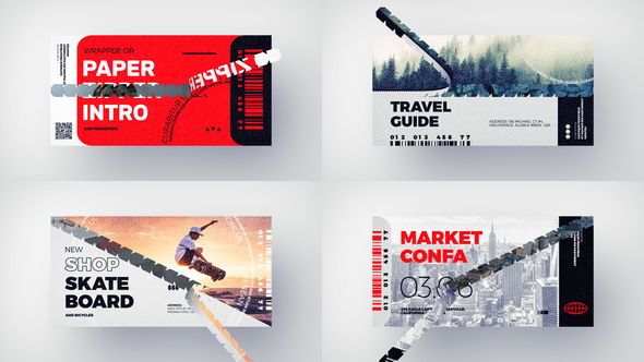 Short Promo - Paper Zipper Intro Openers template preview