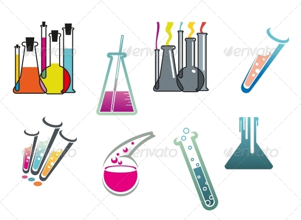 Laboratory and Test Tubes Set - Miscellaneous Vectors