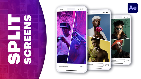 Vertical Split Transitions Elements template preview
