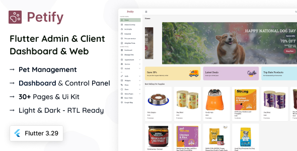 Petify - Flutter 3 Admin & Dashboard Kit