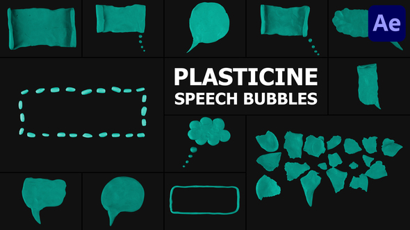 Plasticine Speech Bubbles | After Effects Elements template preview