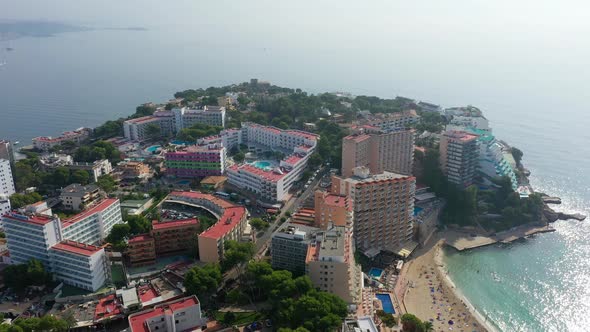 Aerial Drone Footage Video of Magaluf Town Mallorca alt
