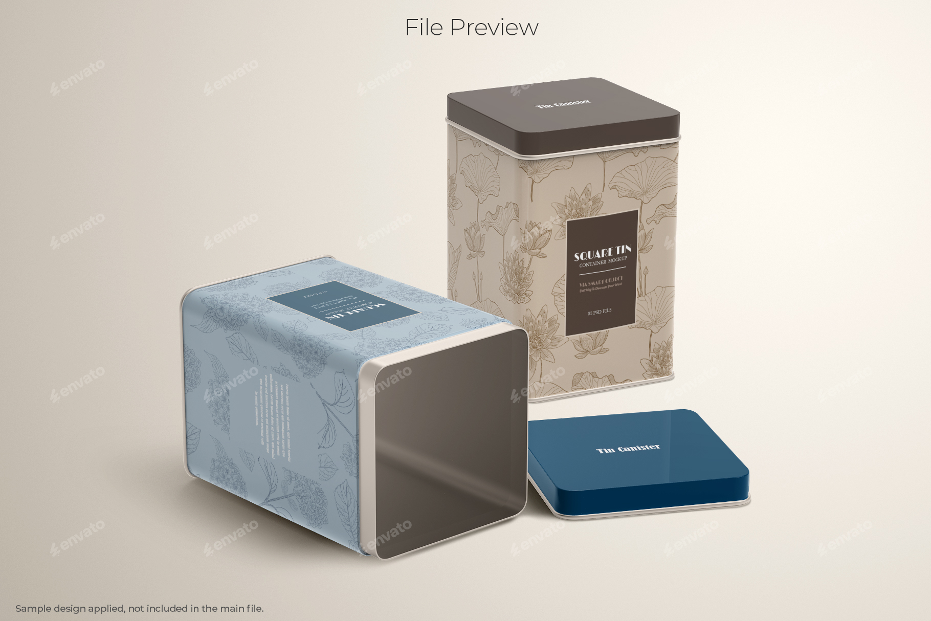 Square Metal Tin Can Package Mockup, Graphics | GraphicRiver