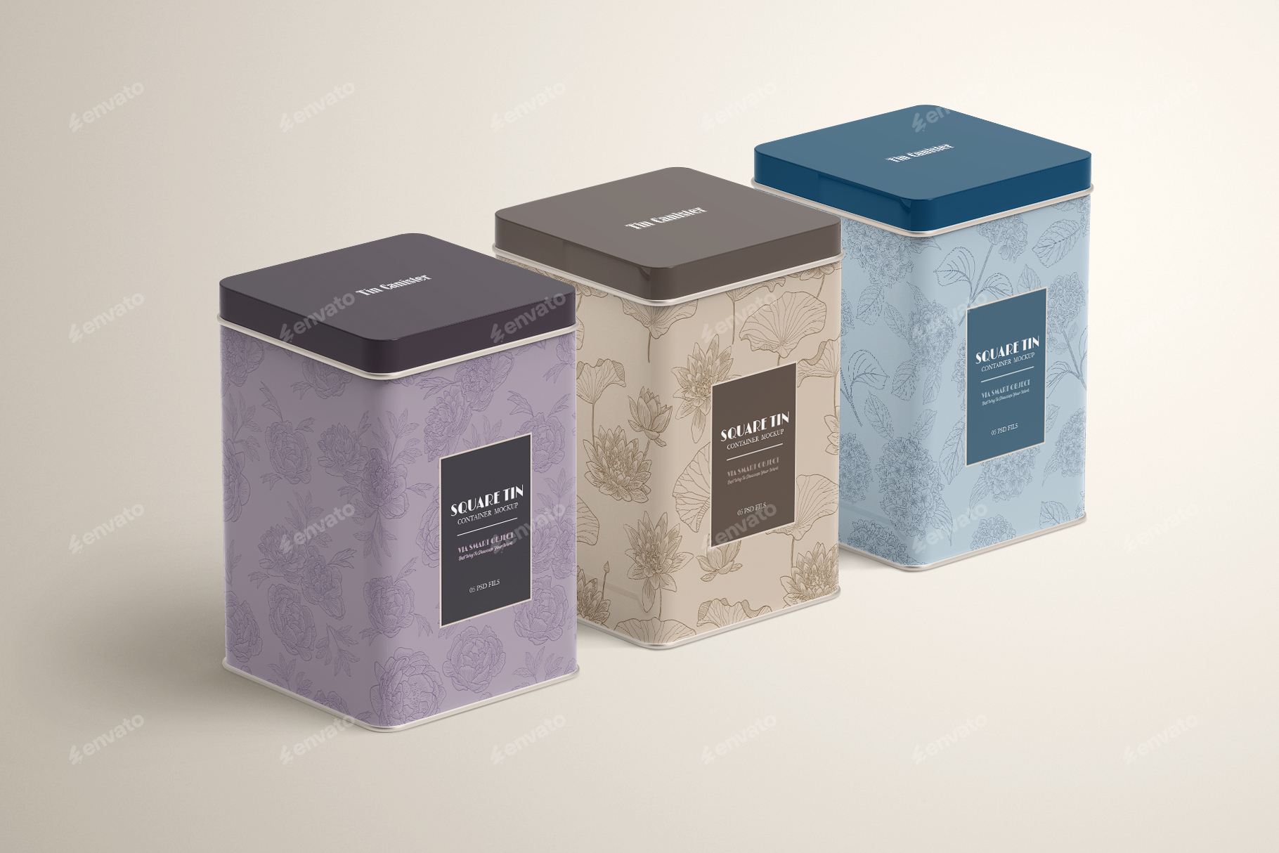 Square Metal Tin Can Package Mockup, Graphics | GraphicRiver