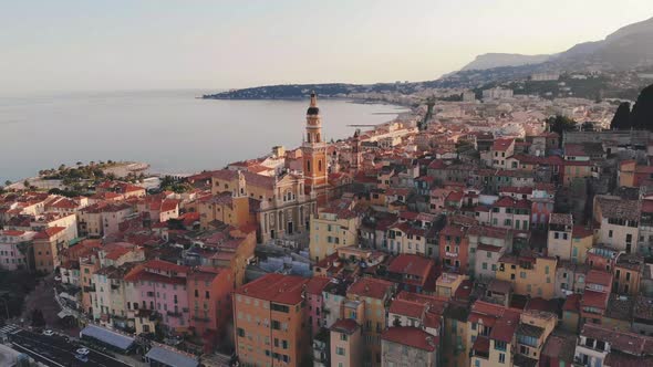 Menton France Colorful City View on Old Part of Menton ProvenceAlpesCote d'Azur France alt