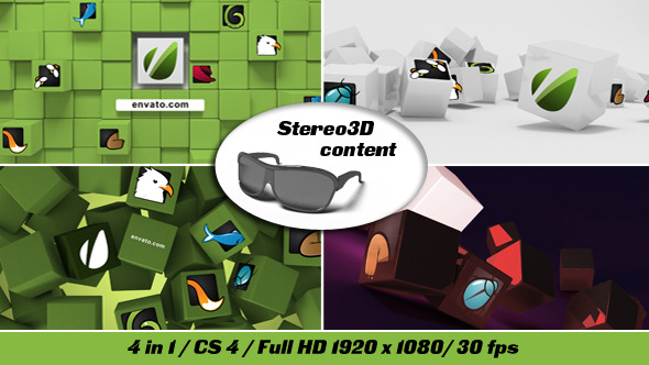 Cubes Stereo 3D - VideoHive 5004553