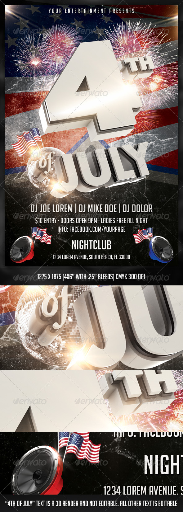 4TH of July Flyer - Clubs & Parties Events