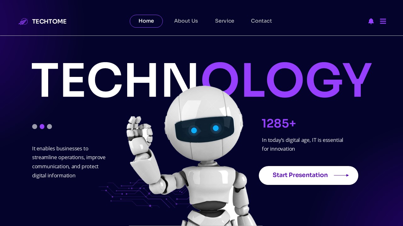 Techtome IT & Technology Powerpoint Template, Presentation Templates