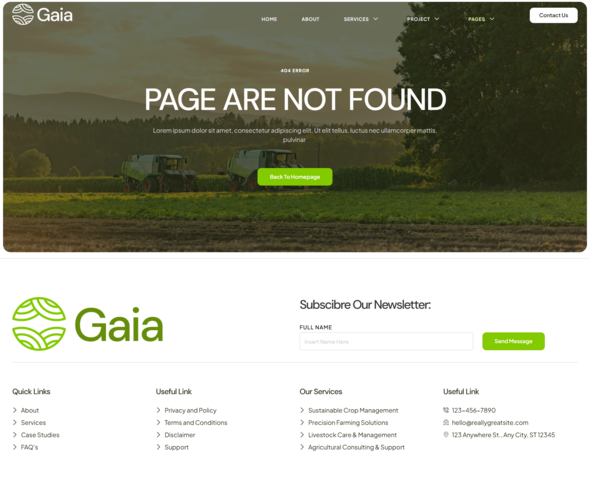 Gaia - Agriculture & Organic Farming Elementor Template Kit