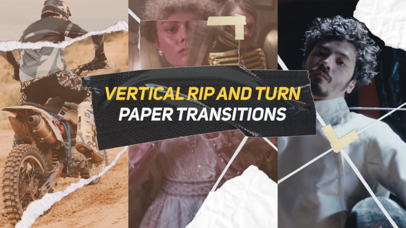 Vertical Rip Paper Transitions V2 Elements template preview