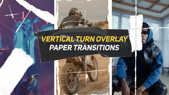 Vertical Rip Paper Transitions V2 Elements template preview