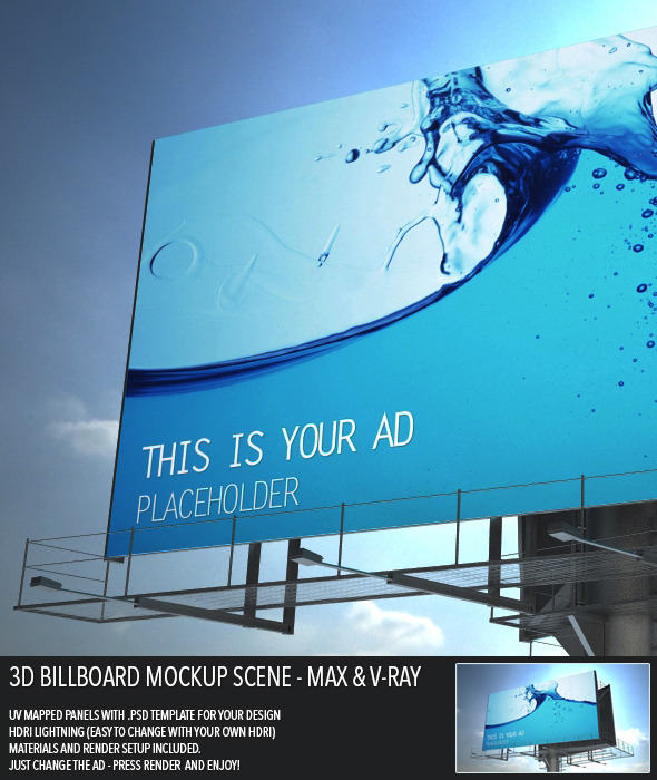 3D Billboard Mockup - 3Docean 5005851