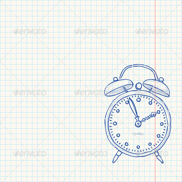 Alarm Clock Doodle - Vectors