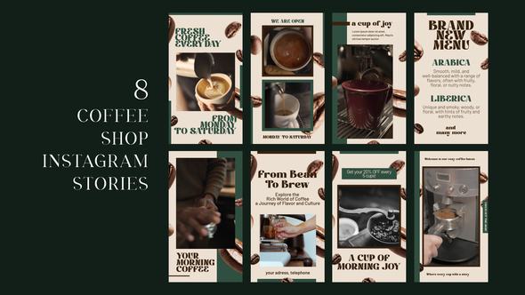 Coffee Shop Instagram Story Product Promo template preview
