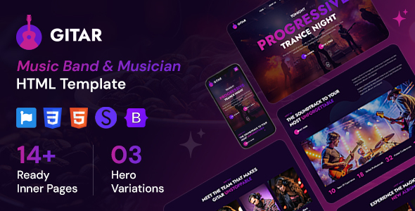 Gitar – Music Band & Musician HTML Template