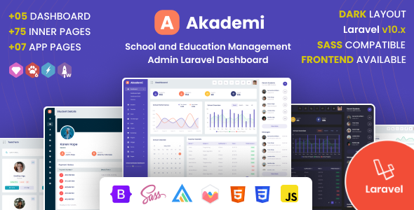 Akademi – Laravel School and Education Management Admin Dashboard Template