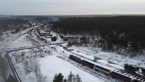 Train Tracks Winter Time Aero