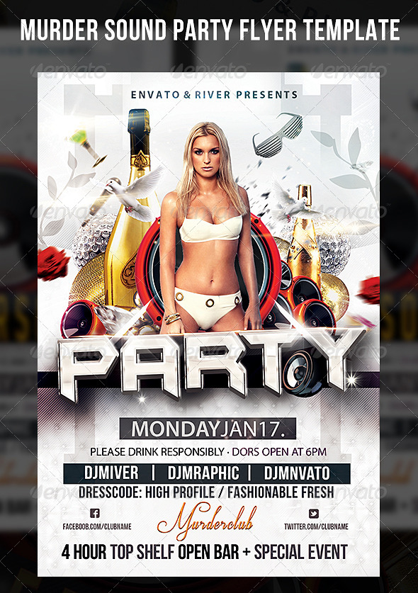 Murder Sound Party Flyer Template - Events Flyers