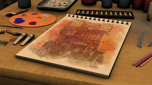 Sketchbook Slideshow Video Displays template preview