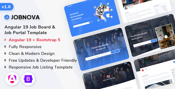 Jobnova – Angular Job Board, Job Portal and Job Listing Template