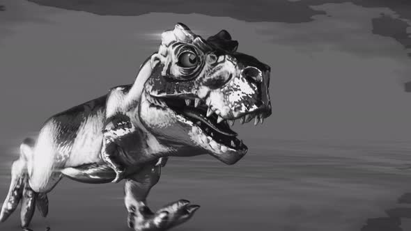4K Metal running dinosaur alt