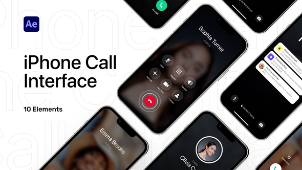 Phone Call Screen Interface Elements template preview